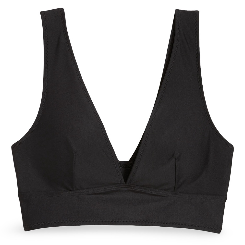 NWTS💓OLD NAVY XL💓BLACK MATTE LONGLINE BIKINI TOP MATCHING SWIM SKIRT SET BUNDLE - Picture 5 of 12